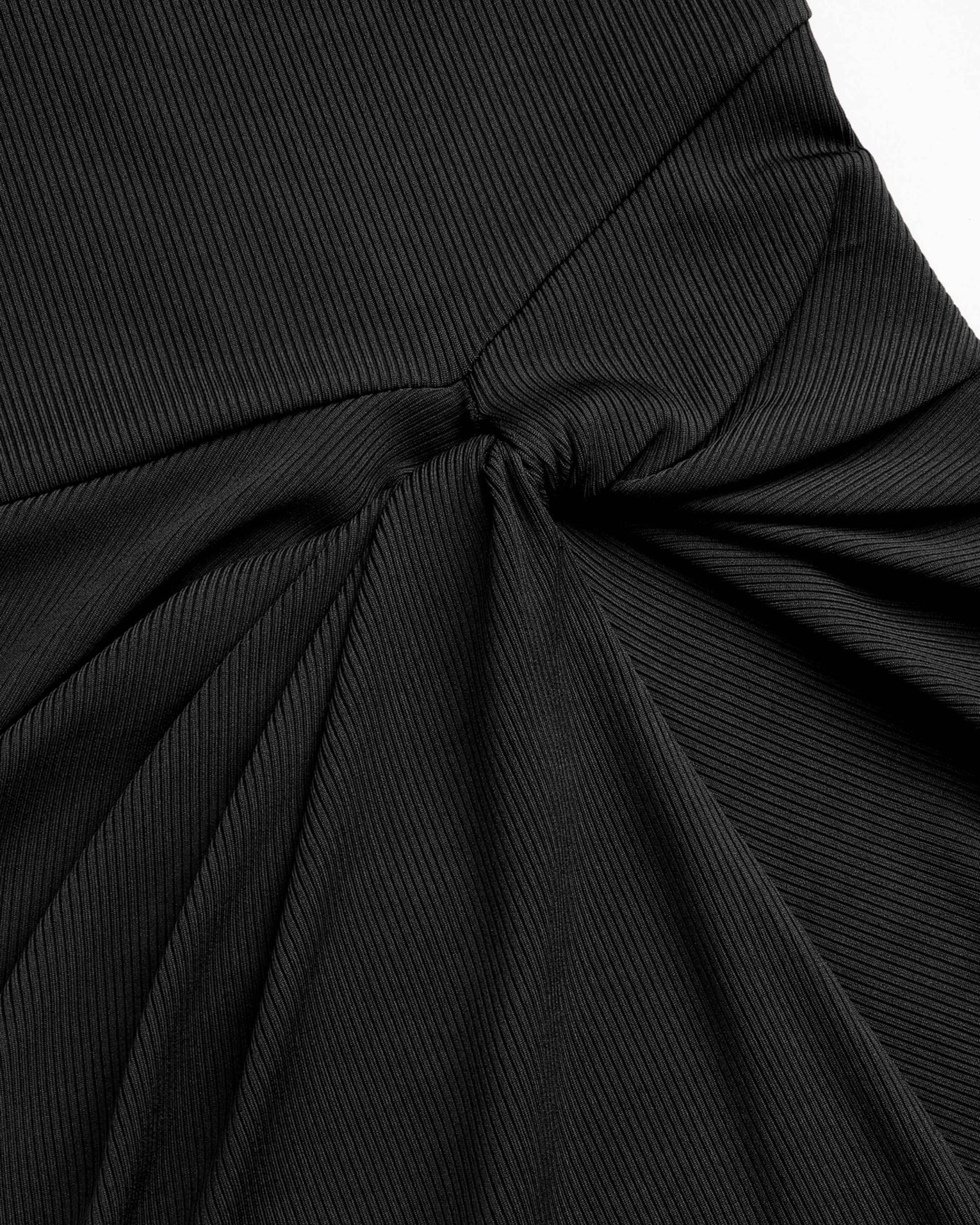 Criss-Cross Twist U-Neck Maxi Dress - Black