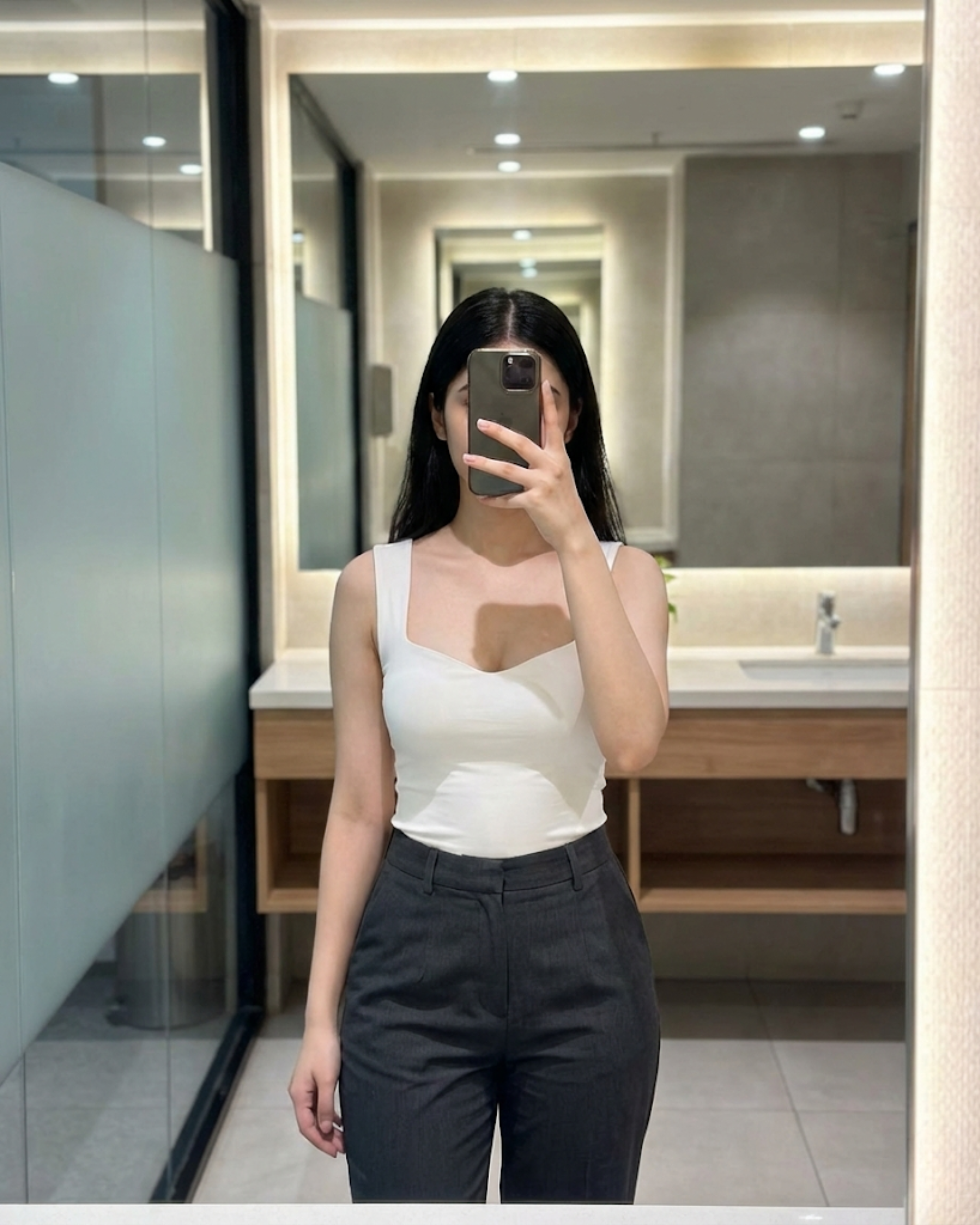 White Sleeveless Square Neck Top