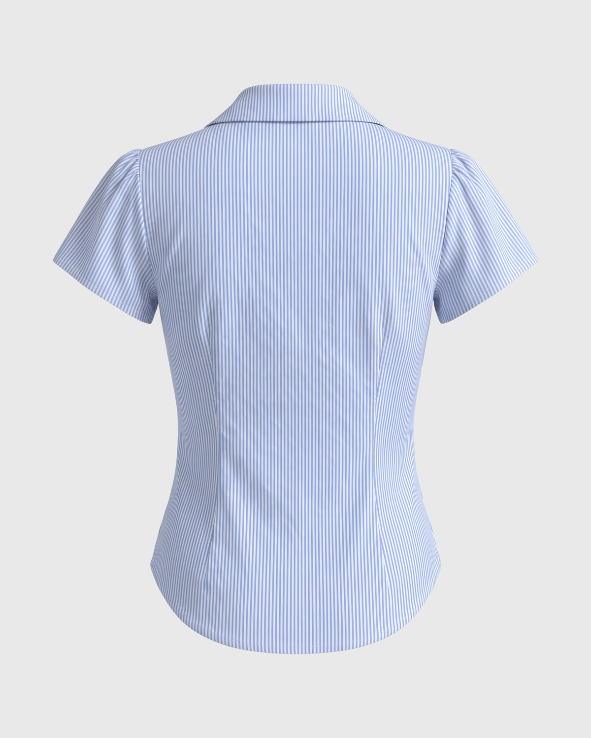Blue & White Striped Button-Down Top
