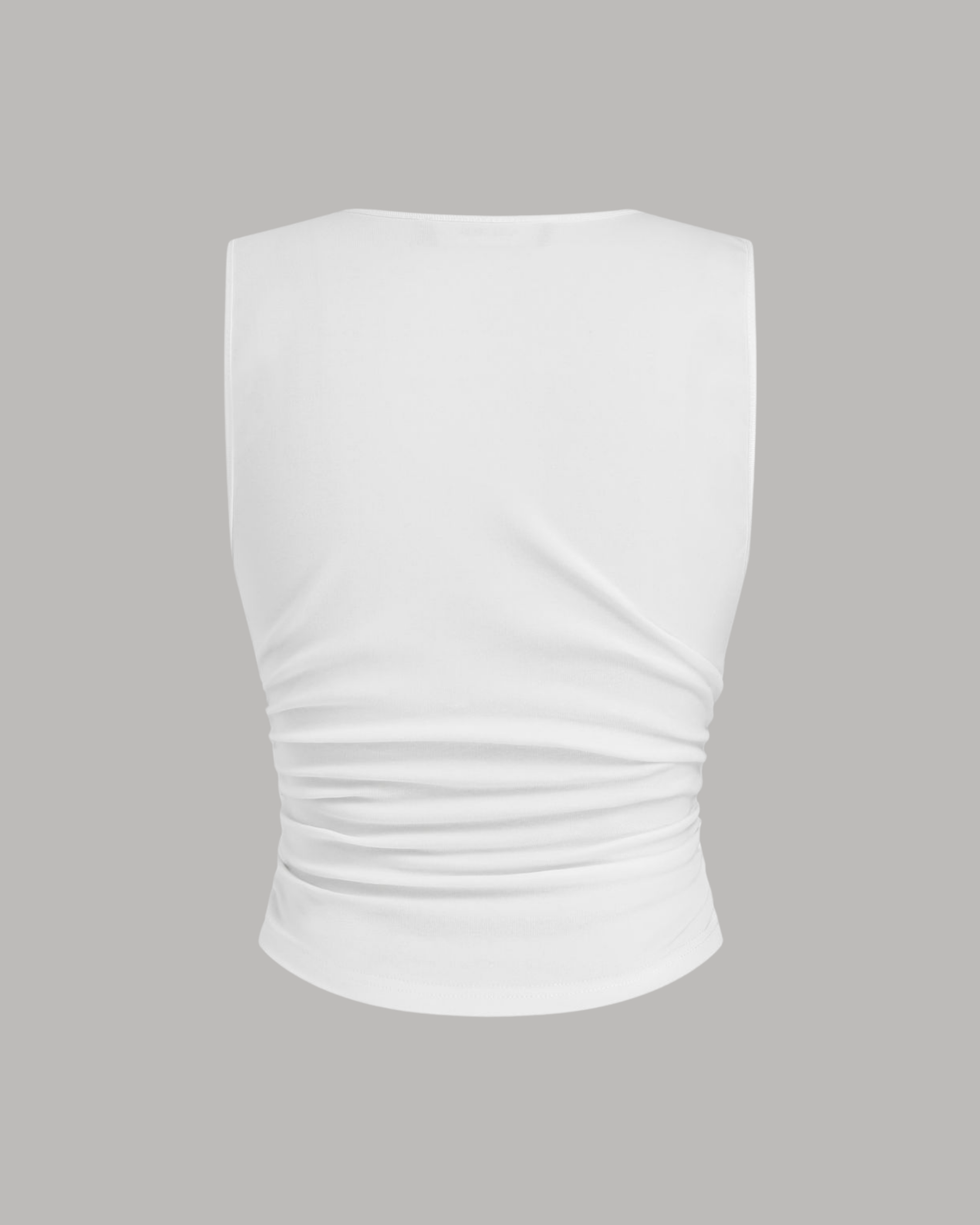 White V-Neck Sleeveless Crop Top