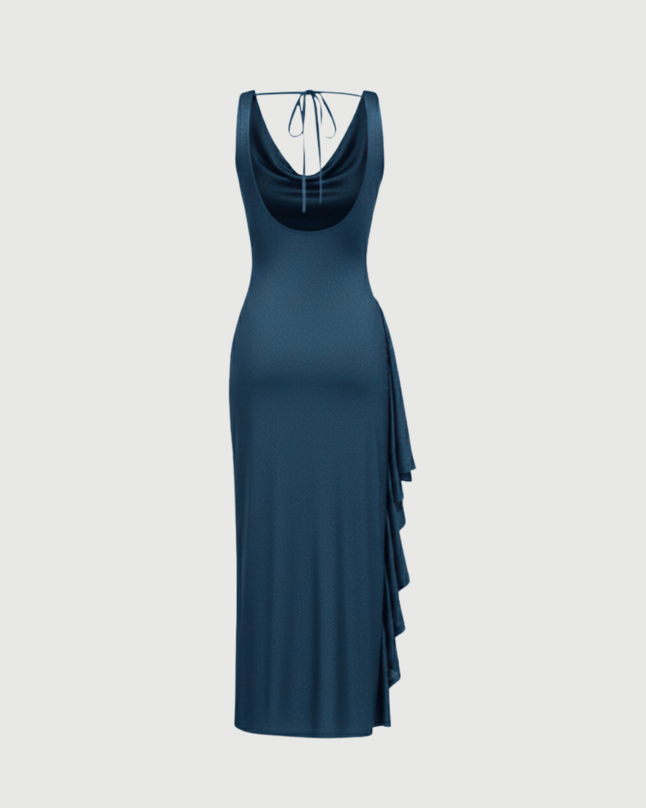 Glamorous Cowl Back Split Hem Maxi-Blue
