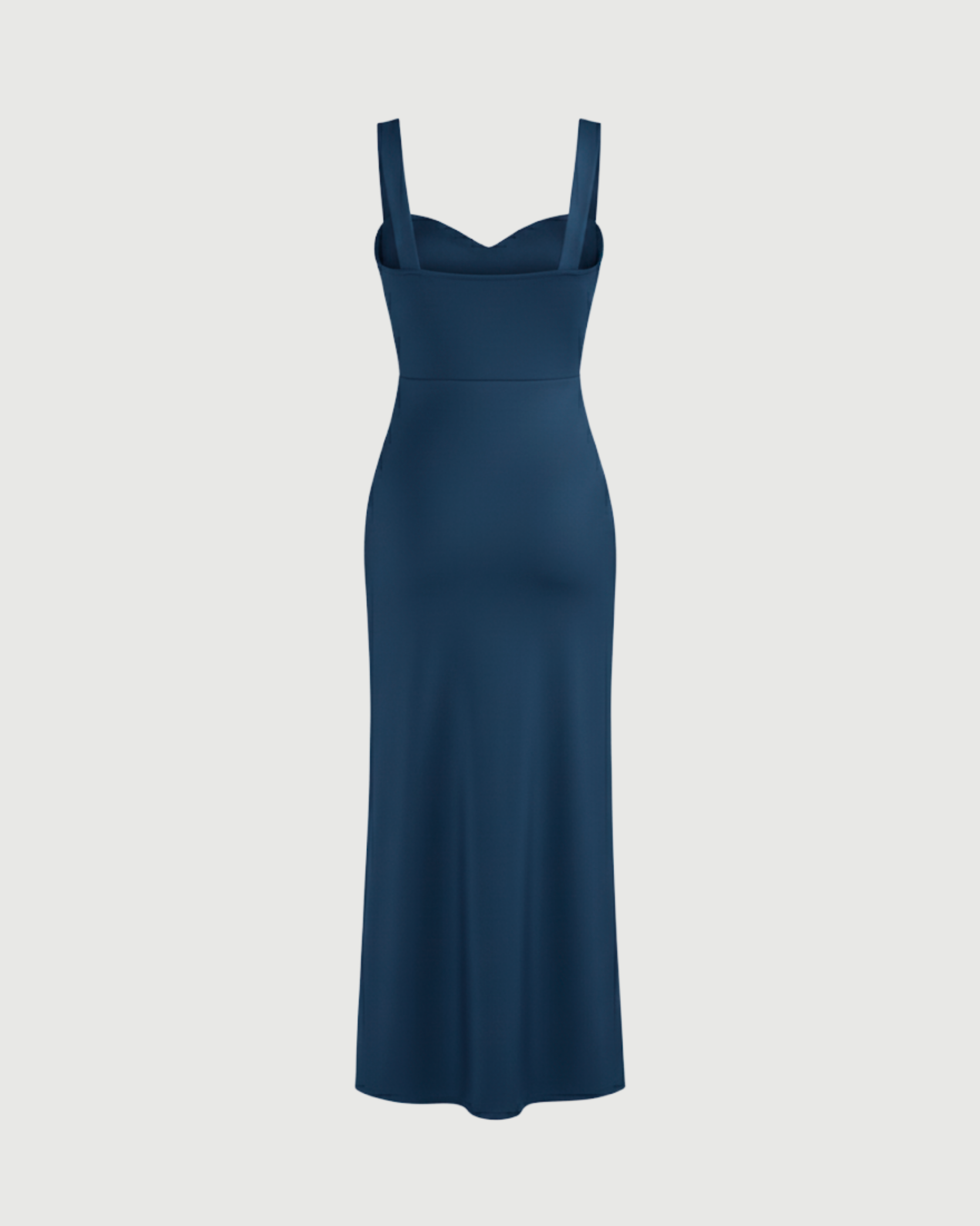 Woven Texture Sweetheart Maxi Dress-Blue
