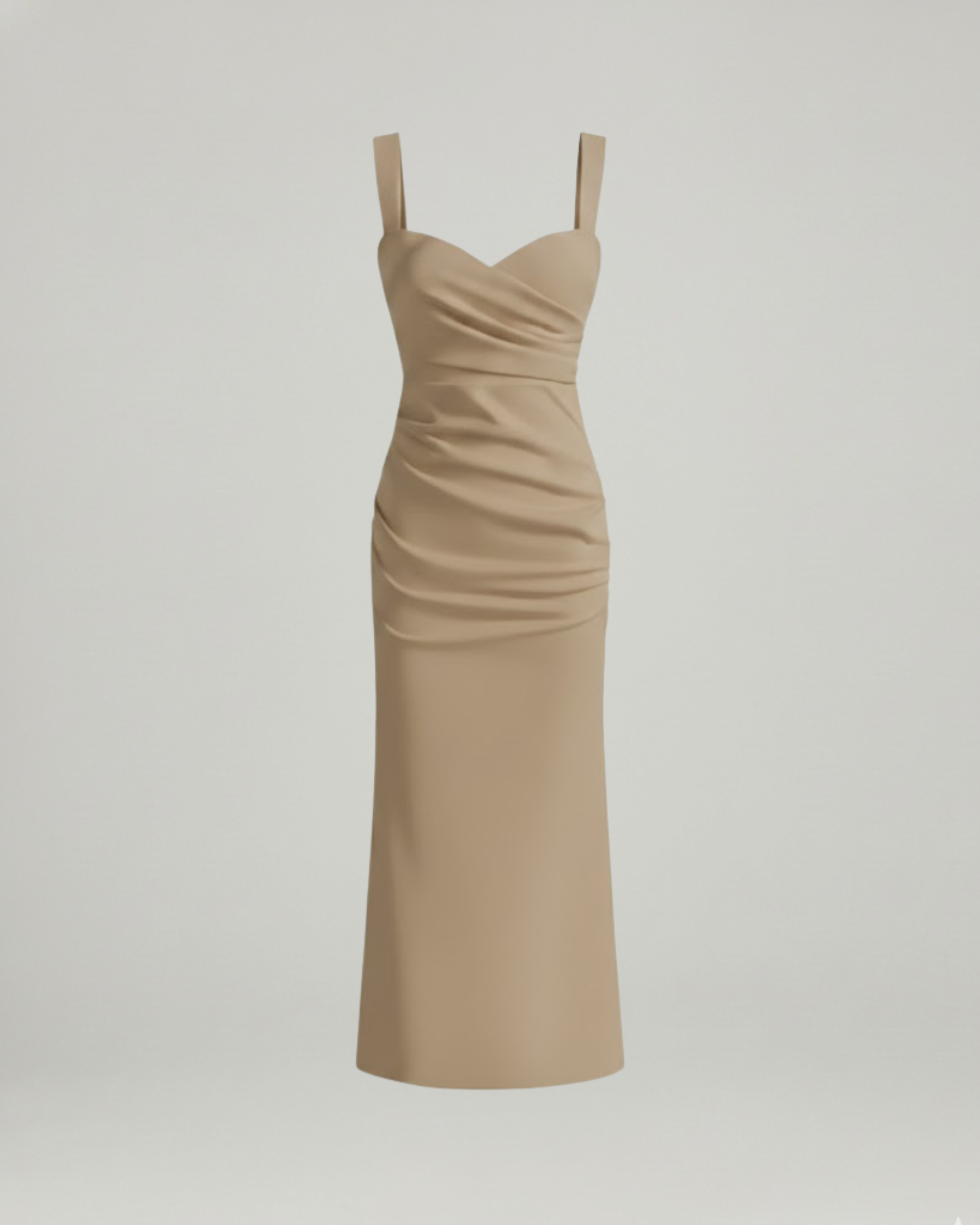 Woven Texture Sweetheart Maxi Dress-Beige