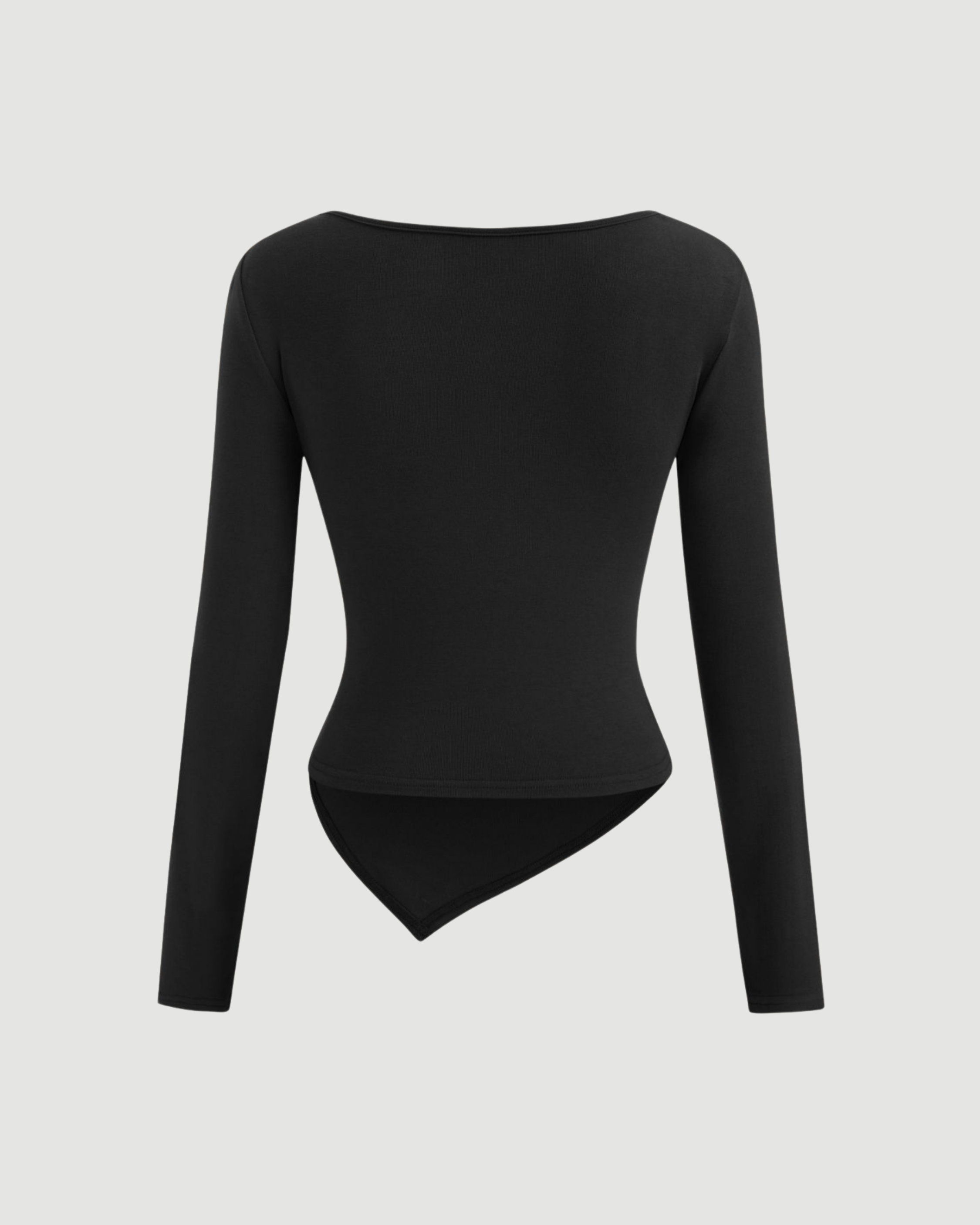 KnitAura Draped Edge Pullover-Black
