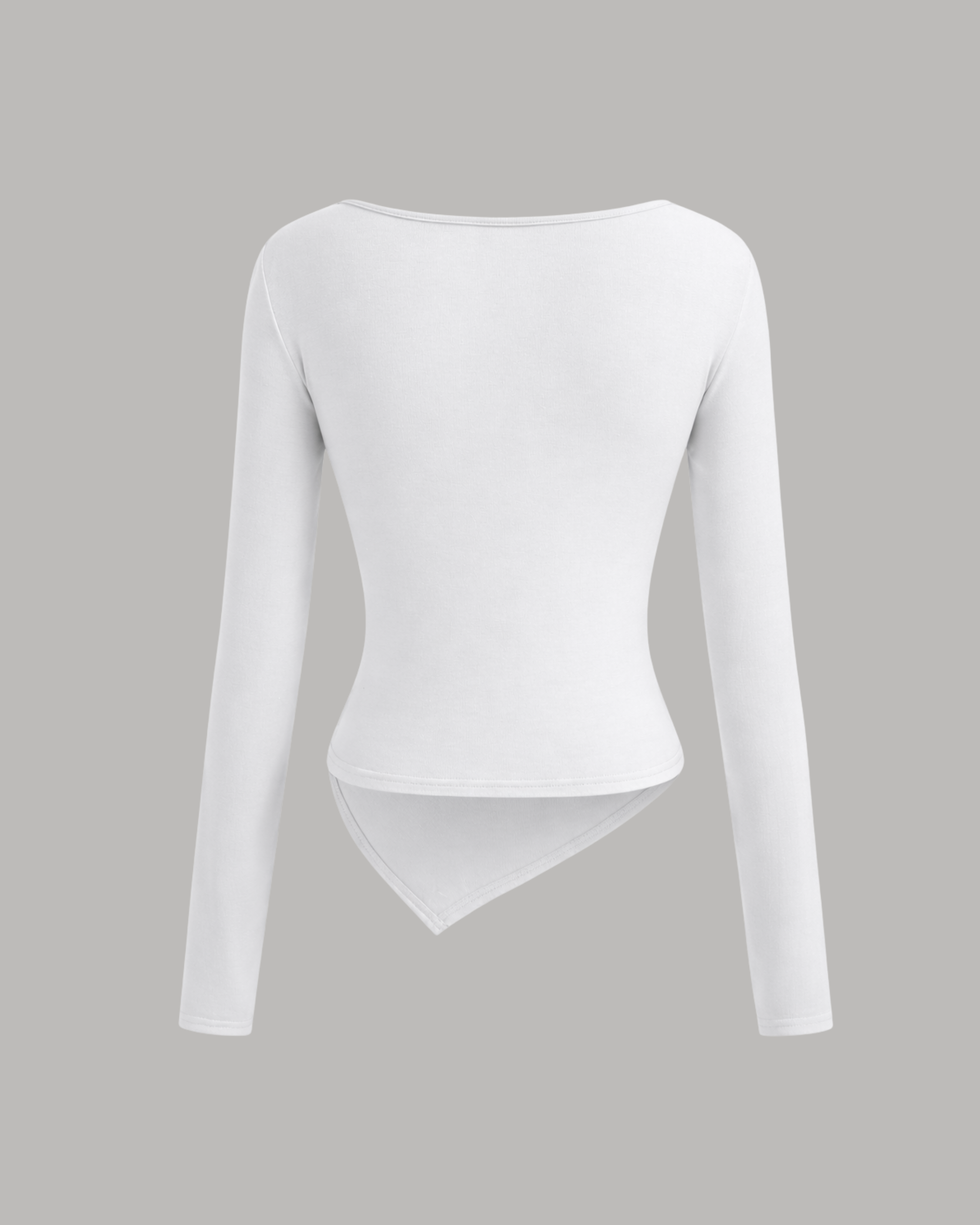KnitAura Draped Edge Pullover-White