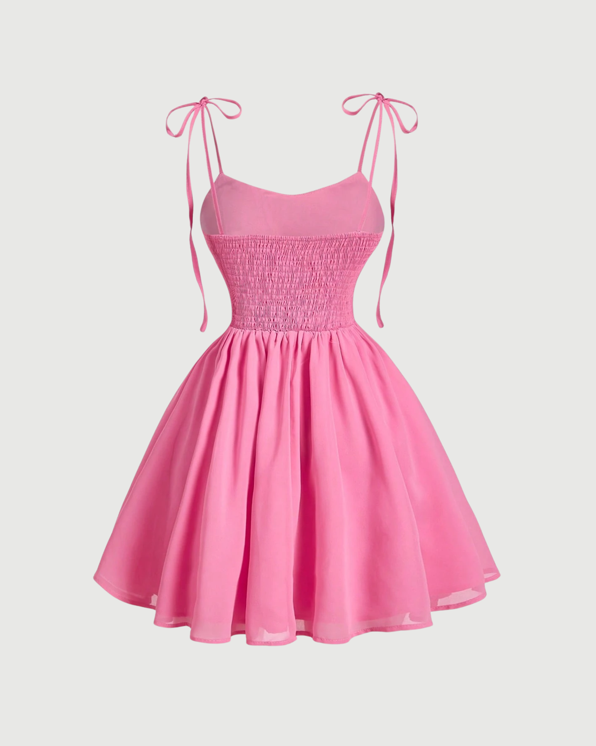 Solid Ruched Bust Cami Dress -Pink