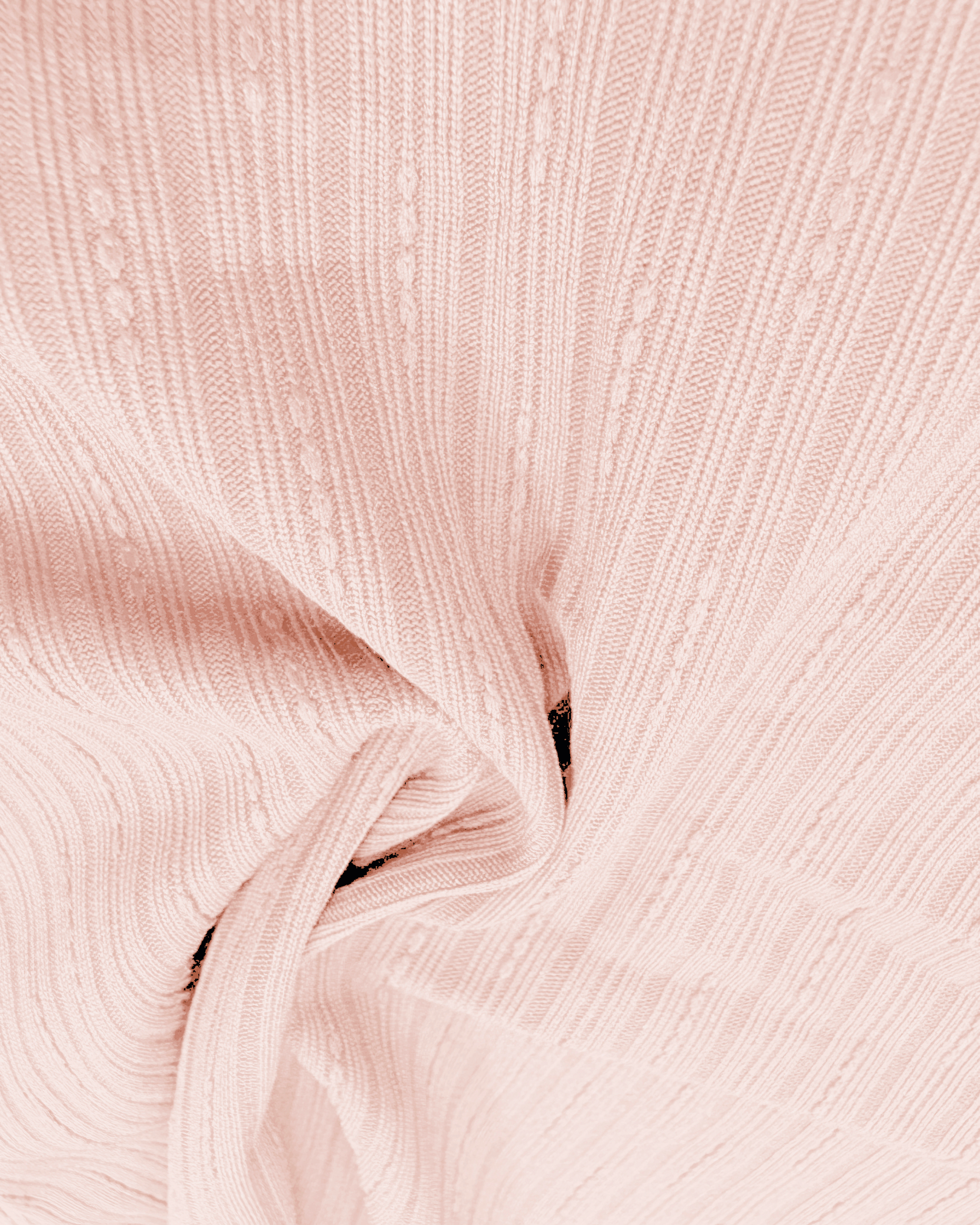 Peach Wrap Effect Ribbed Top