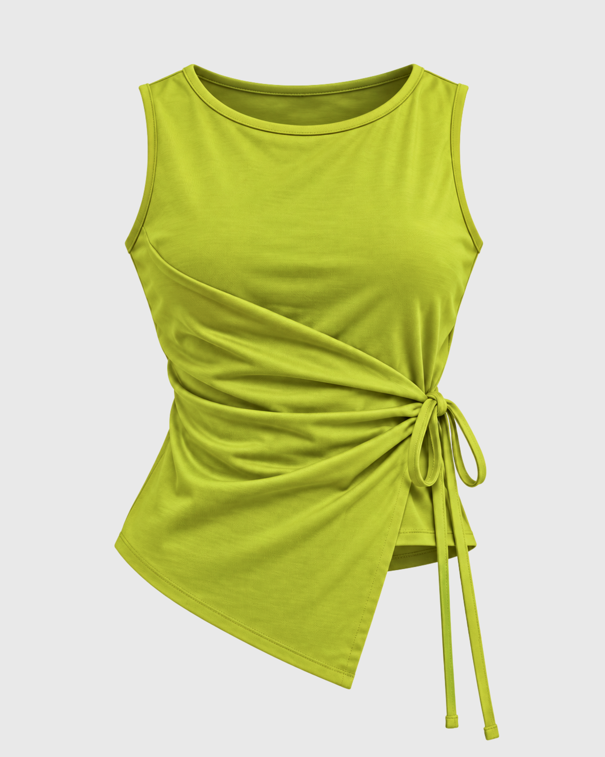 Women's Lime Green Wrap Top with Side Tie