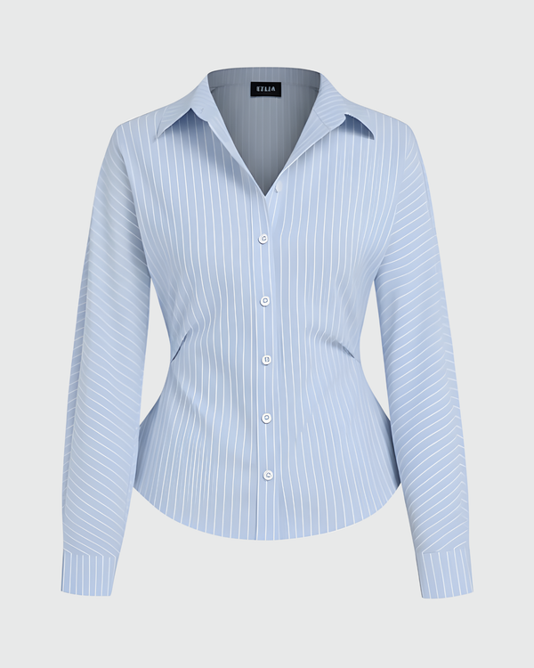 Sky Blue Striped Shirt