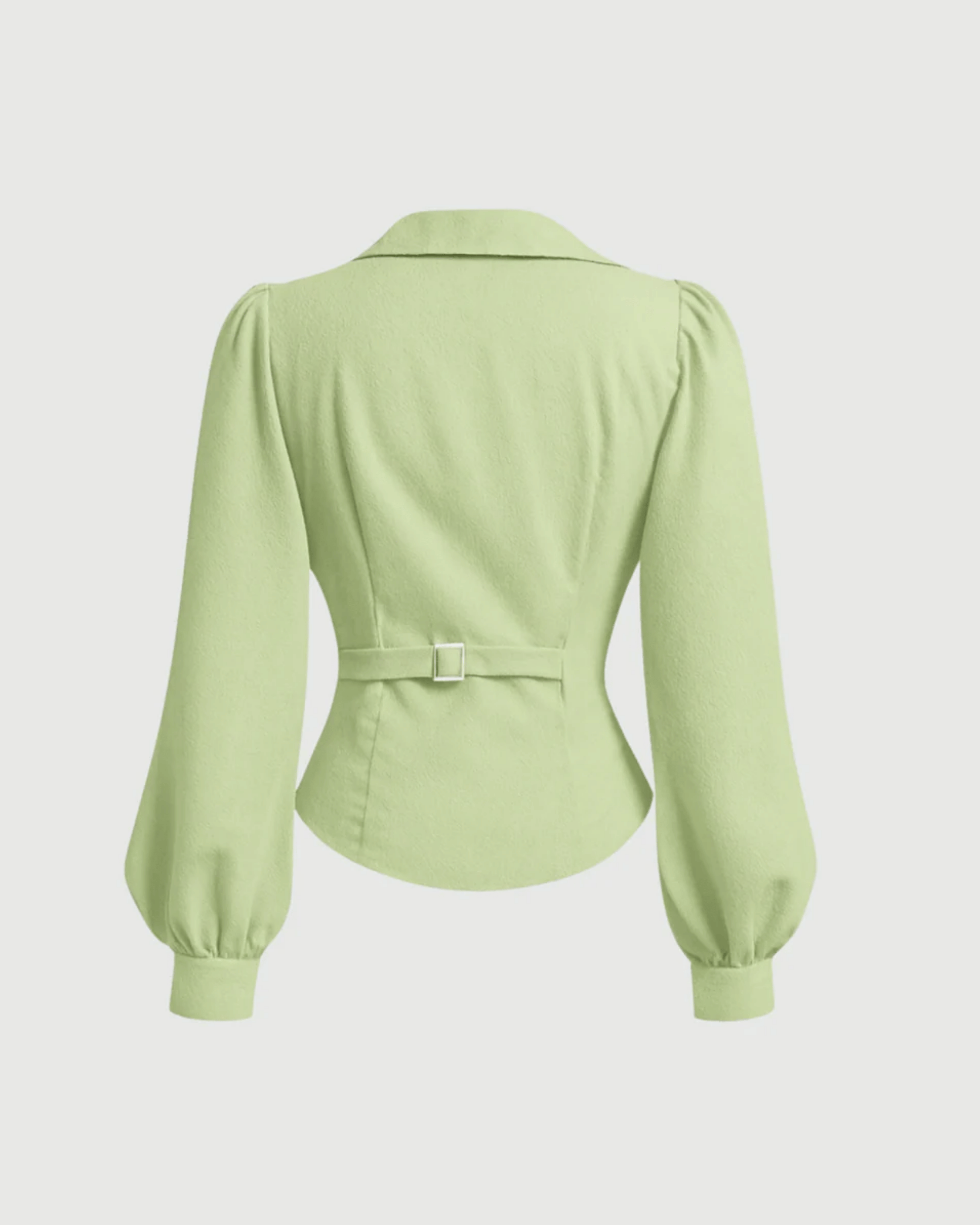 Green V-Neck Bubble Wrap Top