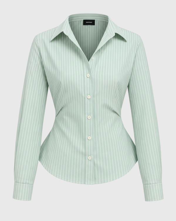 Light Green Striped Shirt