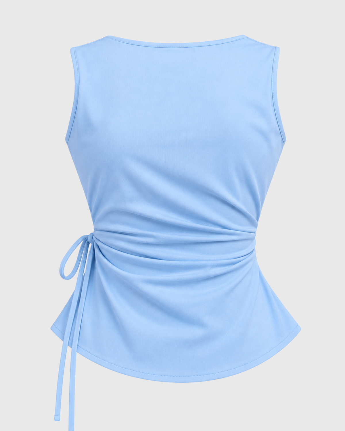 Women's Light Blue Wrap Top | Sleeveless Side-Tie Top