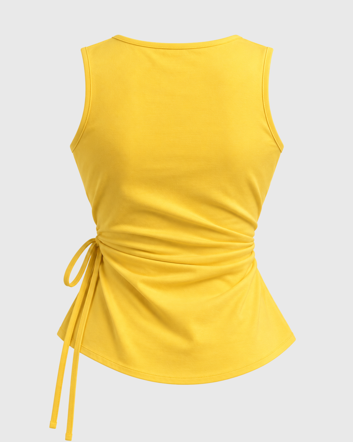 Women's Yellow Wrap Top | Sleeveless Side-Tie Top