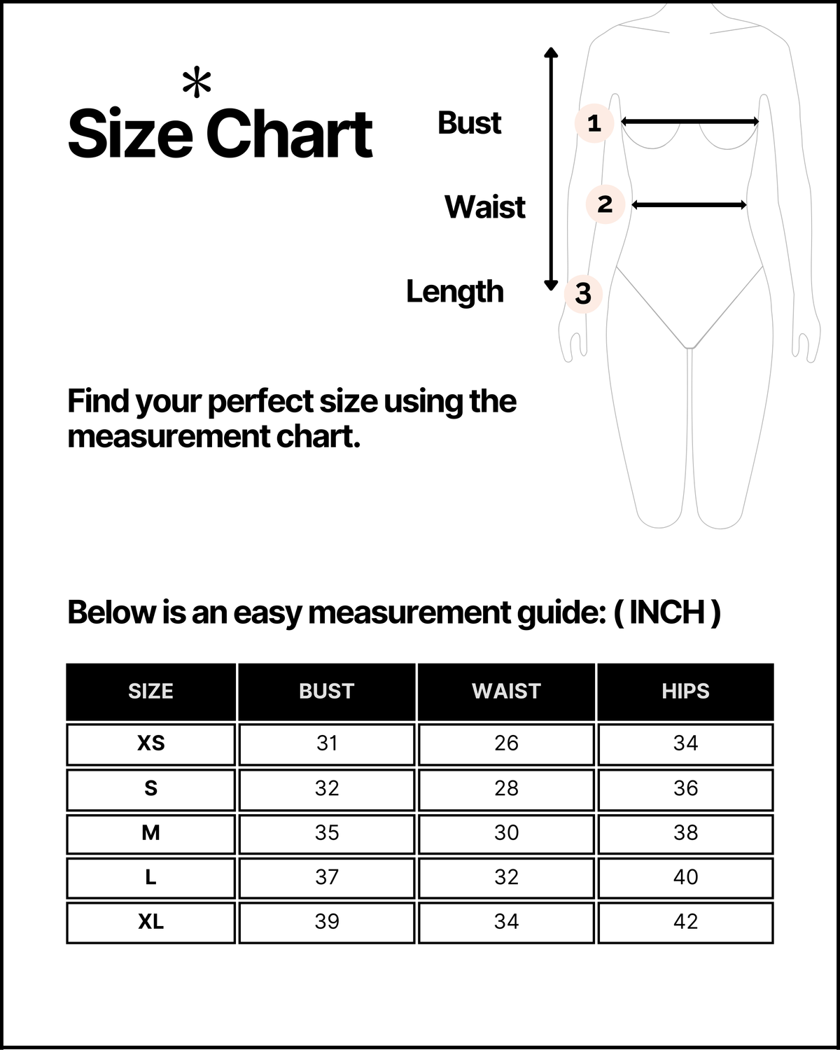 Size chart for this product