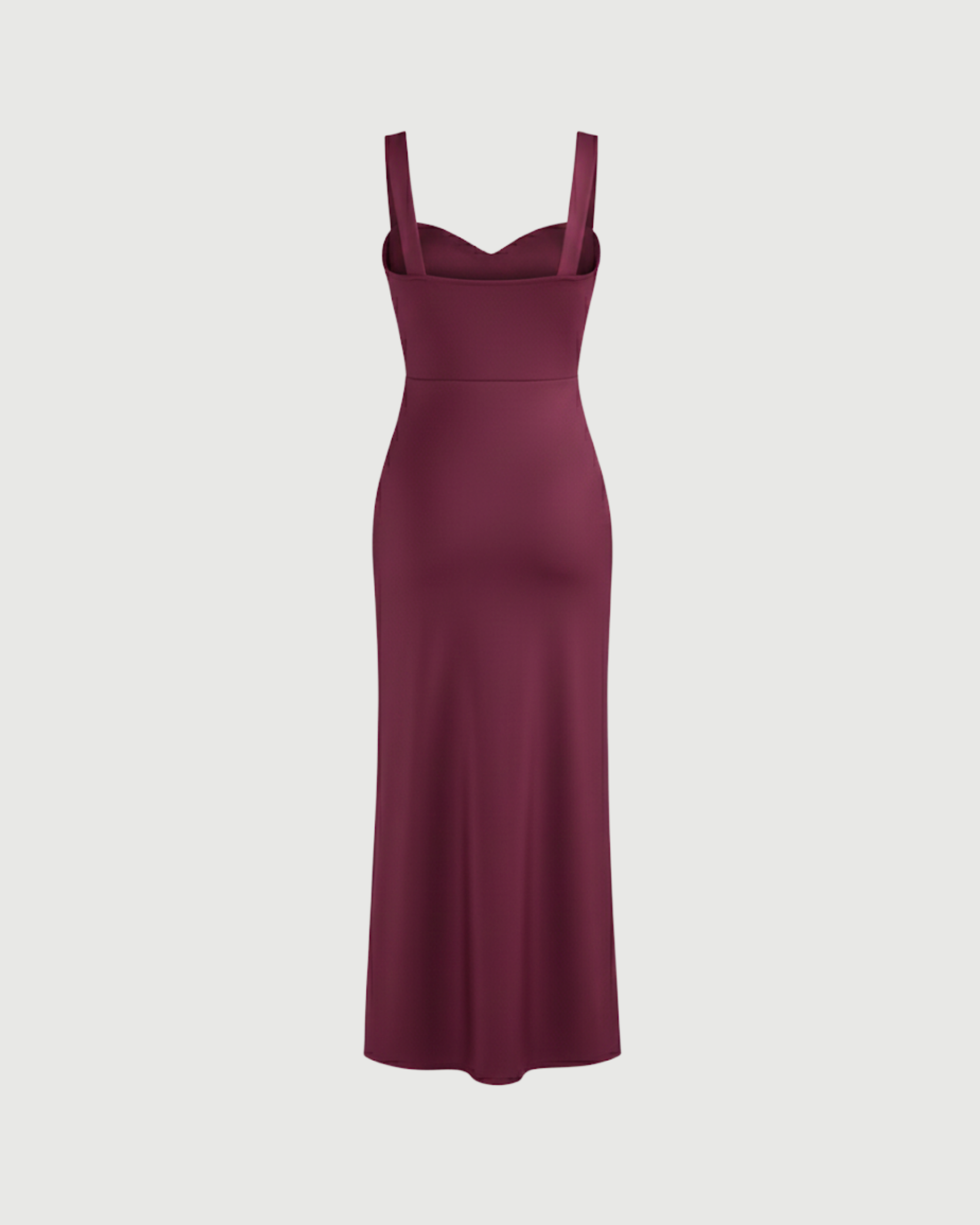 Woven Texture Sweetheart Maxi Dress-Maroon