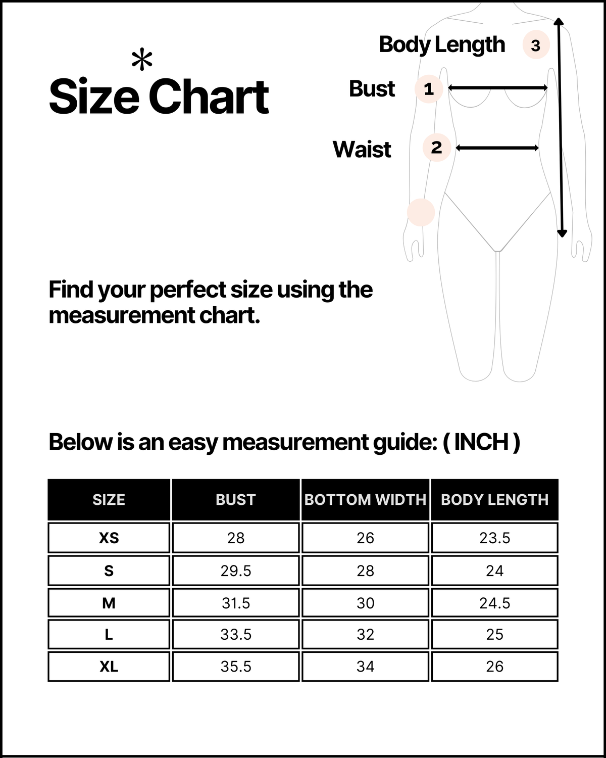 Size chart for this product