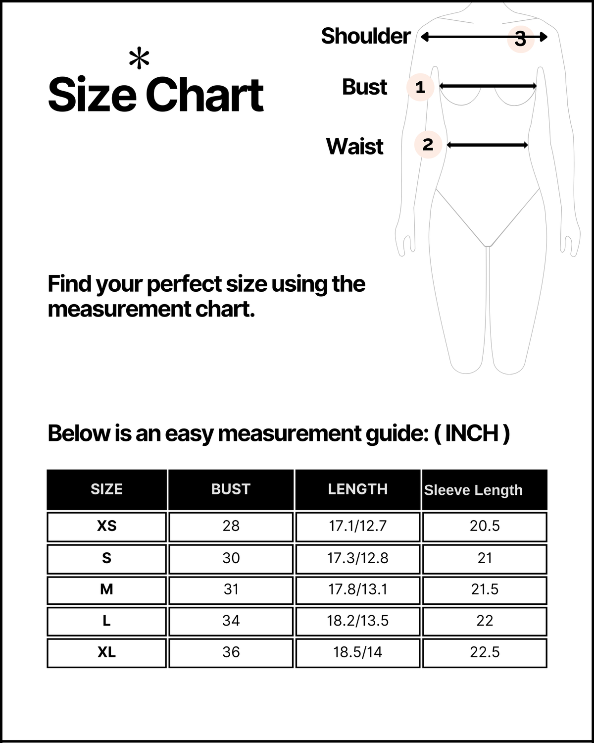 Size chart for this product