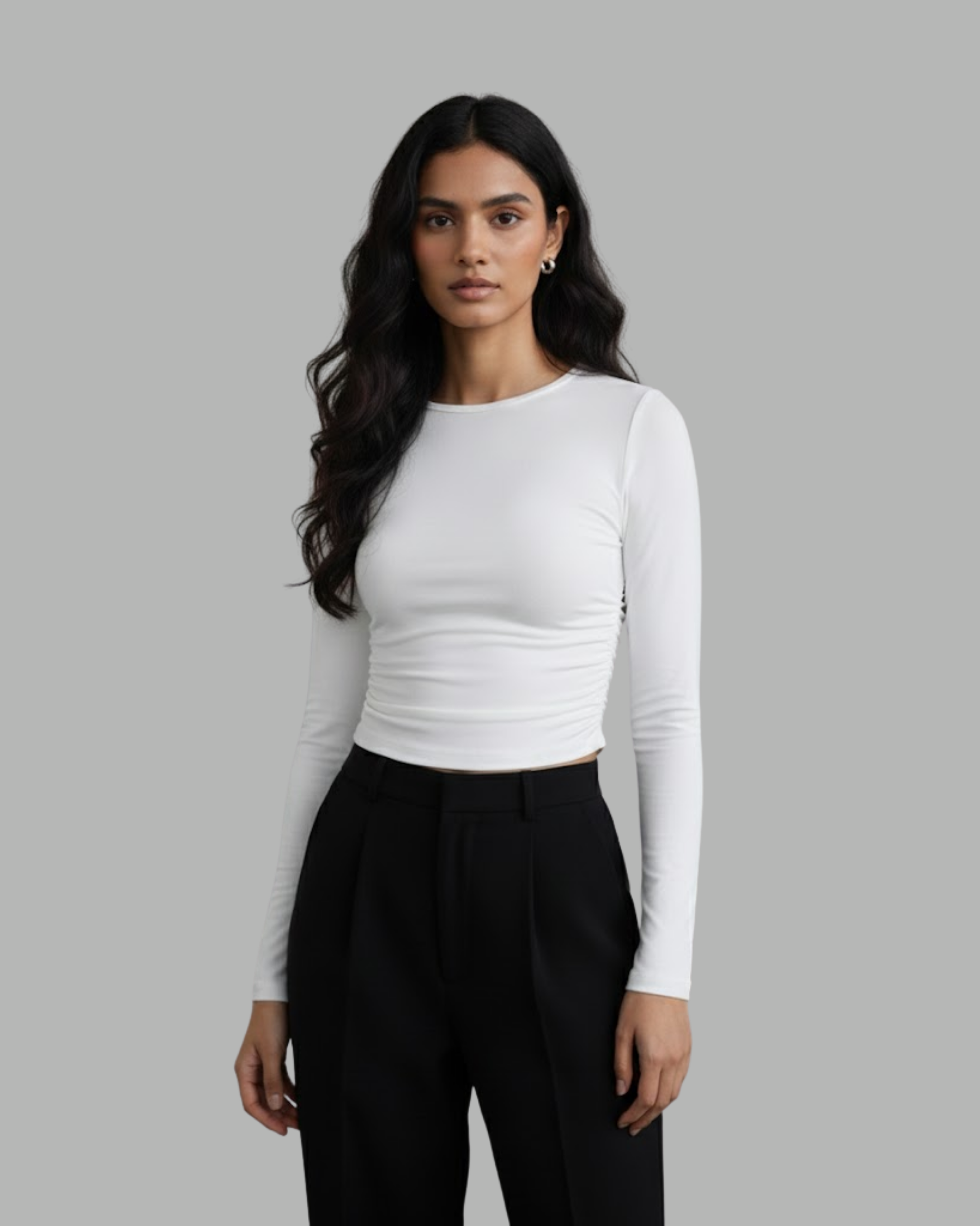 CozyLayer WinterFlex Long Sleeve Set-Choco Brown & White  & Black