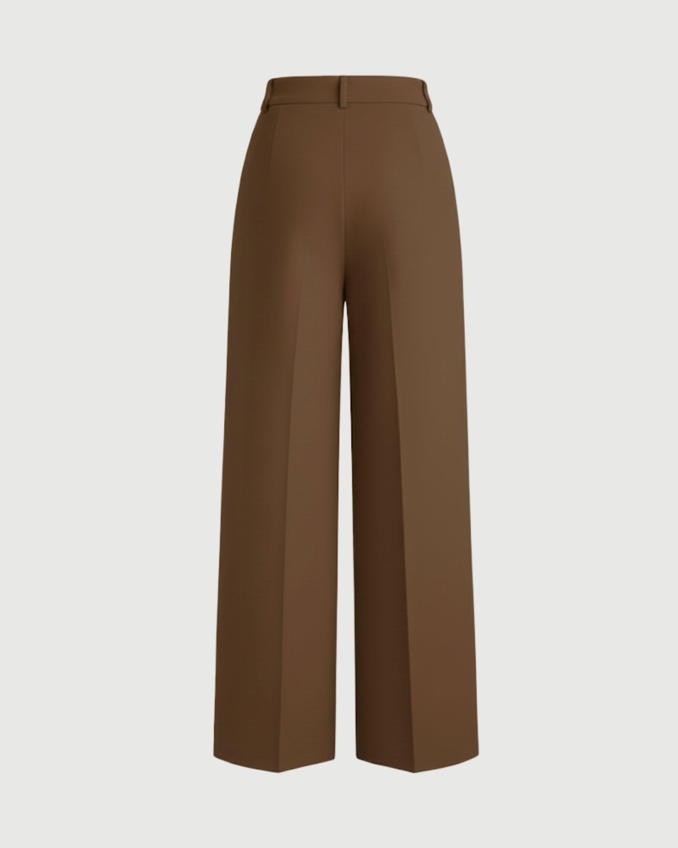 Functional Pleated Pockets Trousers-Brown