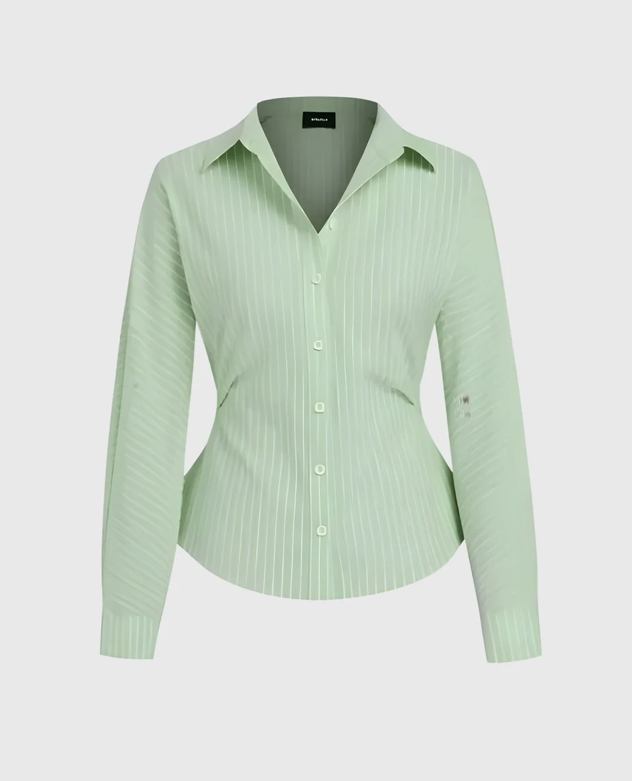 Light Green Striped Shirt