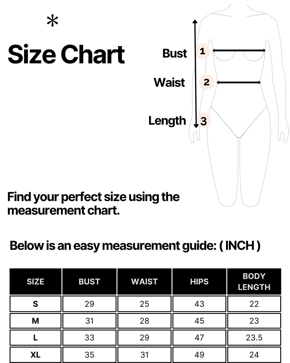 Size chart for this product