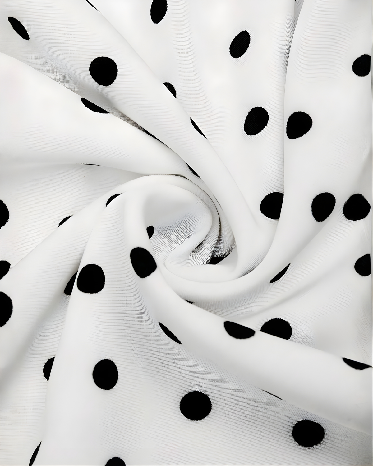 Plus Size Elegant Polka Dot Slip Dress-Black & White