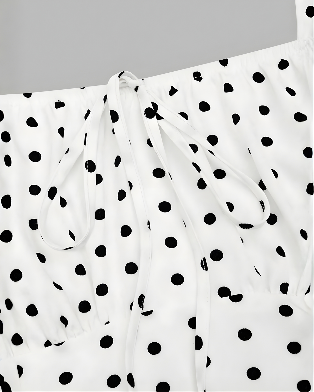 Plus Size Elegant Polka Dot Slip Dress-Black & White